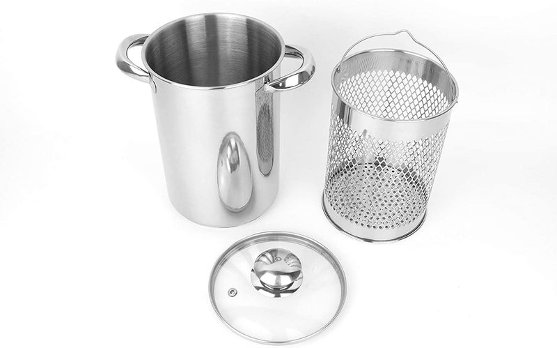 RUNZI Asparagus Pot Stainless Steel Steamer Cooker with Basket and Lid Pasta 16cm 4L - Image 4